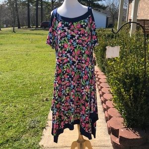 NWT Rafaella Women’s Cold Shoulder Print Dress